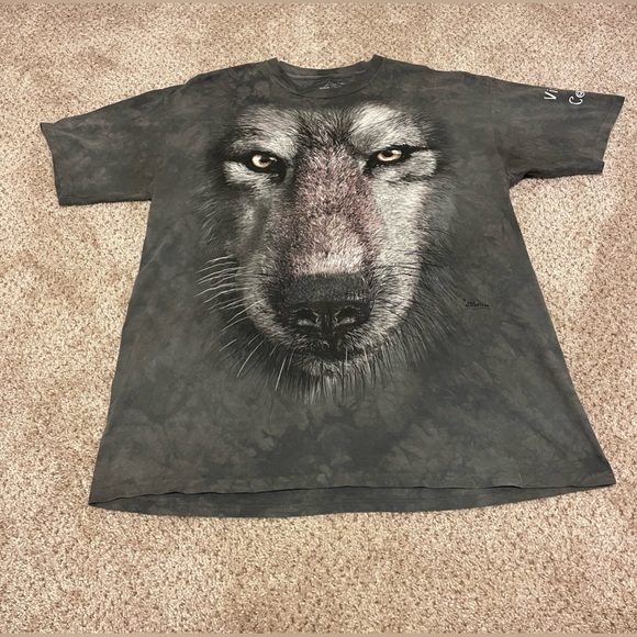 Vintage The Mountain T Shirt Adult XL Gray Wolf Print‎ Mens - Picture 1 of 8